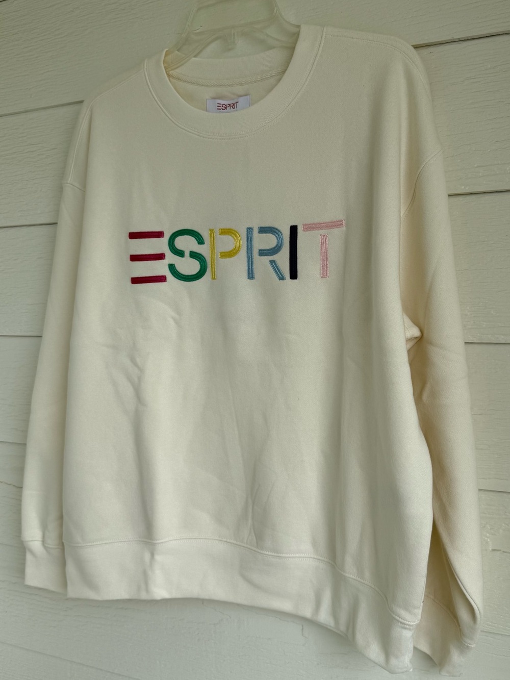 ESPRIT 3-Pack Rainbow/Cream, Blue, Green/White Sweatshirts Embroidered Logo - Picture 8 of 16